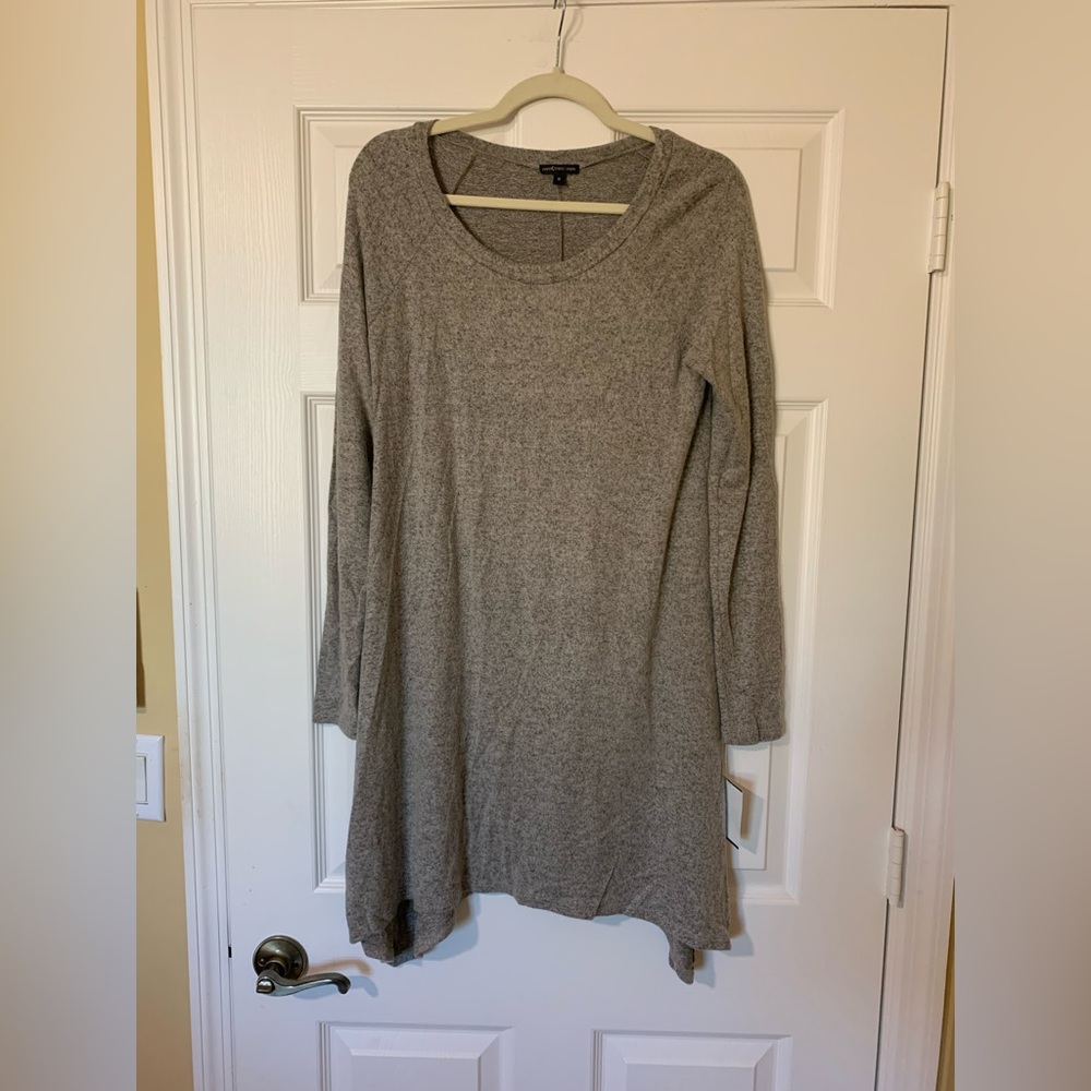 NWT MM Heather Gray Long Sleeve Dress Size M Chic Casual Feminine